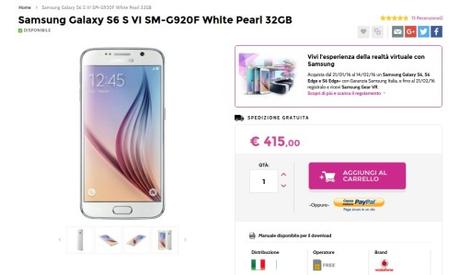 Samsung Galaxy S6 S VI SM G920F White Pearl 32GB   Gli Stockisti  Smartphone  cellulari  tablet  accessori telefonia  dual sim e tanto altro