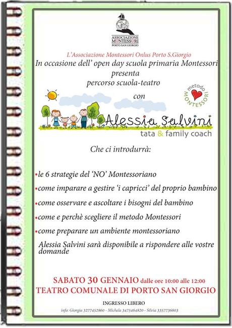 30 gennaio: doppio appuntamento montessoriano a P. S. Giorgio (Fm)