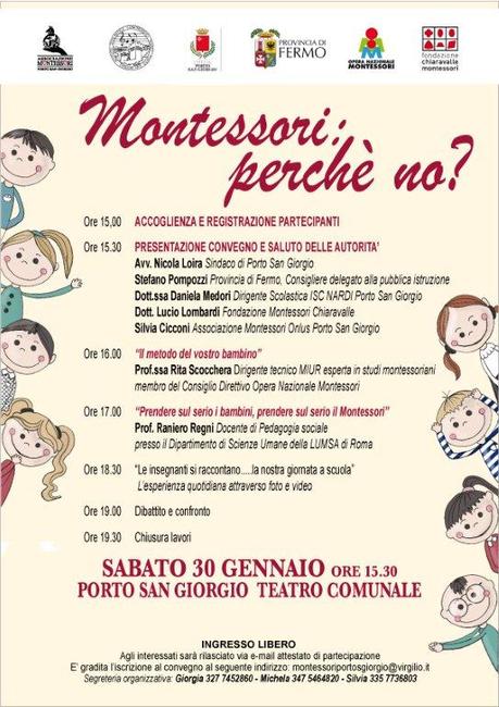 30 gennaio: doppio appuntamento montessoriano a P. S. Giorgio (Fm)