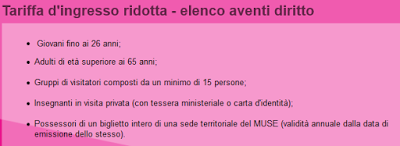 Aventi Diritto Tariffa Ridotta Museo delle Scienze di Trento