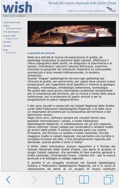 Il WISH portale nazionale dei catasti di speleologia è di nuovo on line!