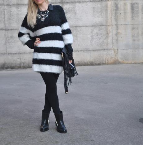 outfit maglia a righe come abbinare una maglia a righe abbinamenti maglia a righe how to wear a striped sweater how to combine striped sweater how to match striped sweater  blonde girl blonde hair blondie outfit casual invernali outfit da giorno invernale outfit gennaio 2016 january  outfit january 2016 outfits casual winter outfit mariafelicia magno fashion blogger colorblock by felym fashion blog italiani fashion blogger italiane blog di moda blogger italiane di moda fashion blogger bergamo fashion blogger milano fashion bloggers italy italian fashion bloggers influencer italiane italian influencer 