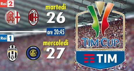 Rai Sport, Coppa Italia Tim Cup 2015/2016 Semifinale Andata - Programma e Telecronisti