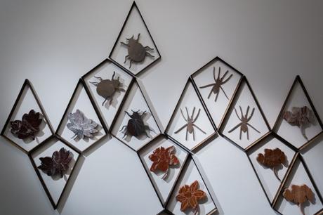 Originali farfalle, libellule e  gechi in marmo nel nuovo showroom Alimonti Milano