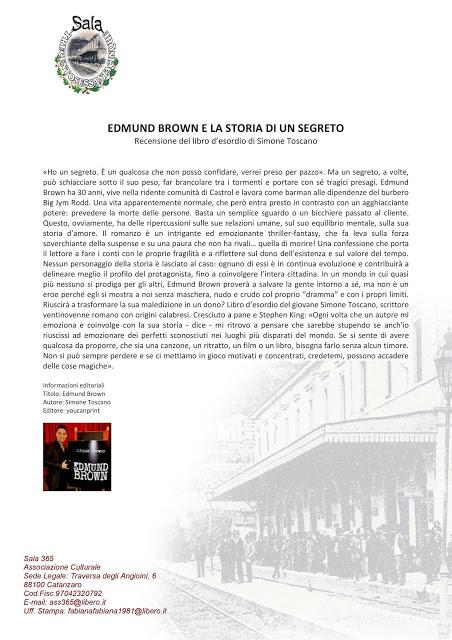 Edmund Brown, il libro di esordio di Simone Toscano