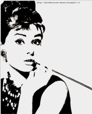 Schema a punto croce: Audrey Hepburn_2