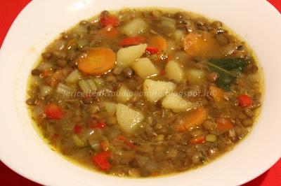 Zuppa con lenticchie e patate