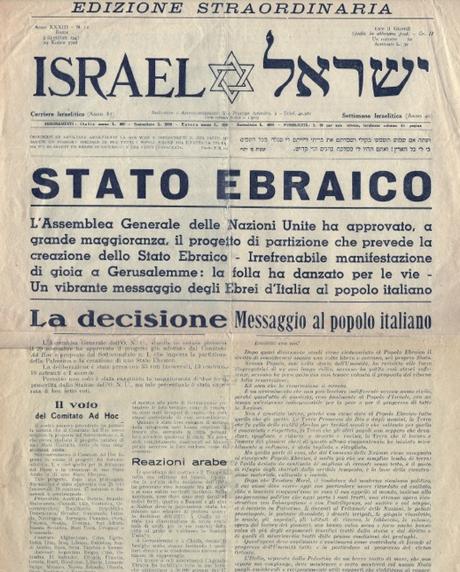 La proclamazione dello Stato Israeliano sui giornali