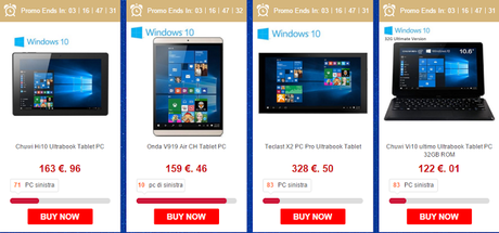 Tantissimi terminali con processore Intel in offerta (Tablet Windows, Smartphone, Tv Box, Mini Pc ecc.)