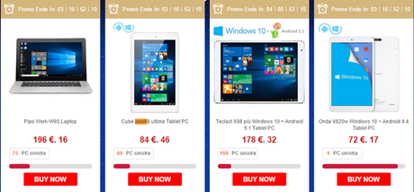 Tantissimi terminali con processore Intel in offerta (Tablet Windows, Smartphone, Tv Box, Mini Pc ecc.)