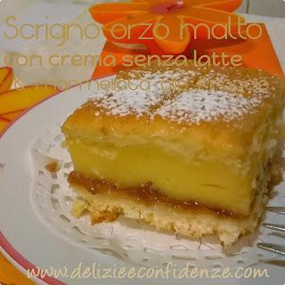 Scrigno orzo-malto con crema senza latte & marmellata alle fragole