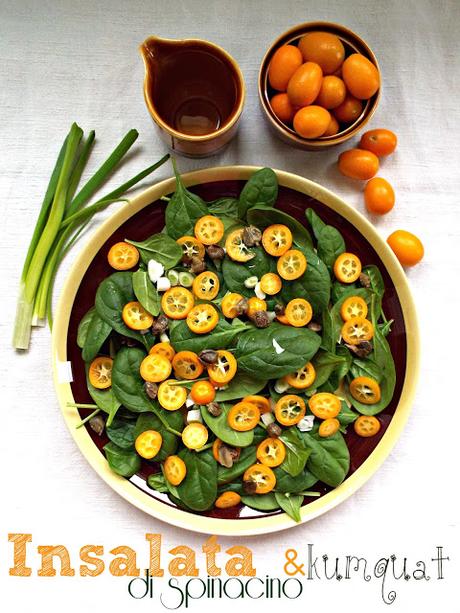 Insalata di spinacino e kumquat