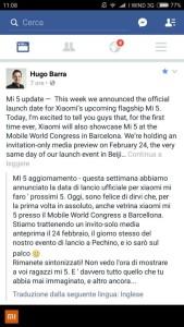 Lo Xiaomi Mi5 sarà presente al MWC 2016!