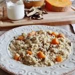 Risotto al Mascarpone con Porri, Funghi e Zucca