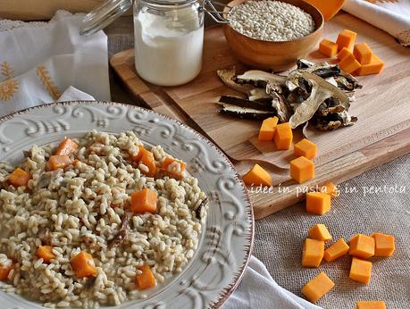 Risotto al Mascarpone con Porri, Funghi e Zucca