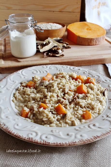 Risotto al Mascarpone con Porri, Funghi e Zucca