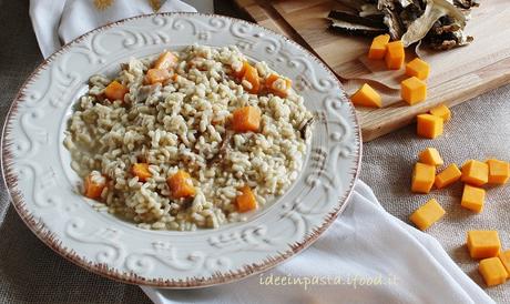 Risotto al Mascarpone con Porri, Funghi e Zucca