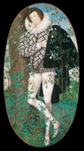 A Young Man Amongst Roses by Nicholas Hilliard, 1585-95. Museum no. P.163-1910, © Victoria and Albert Museum, London