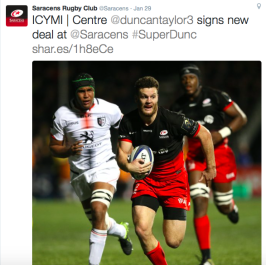 “il rugby degli altri”: Duncan Taylor rinnova coi Saracens