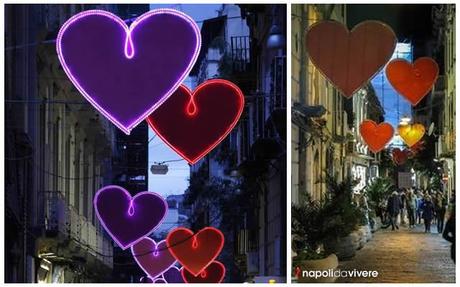 Accese le Luminarie per San Valentino 2016 a Chiaia