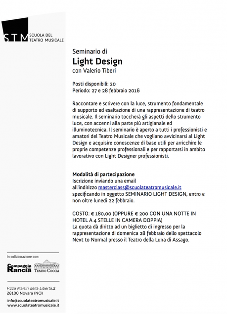 STM presenta Seminario con Valerio Tiberi in Light Design