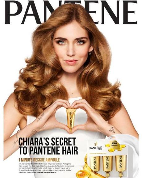 Retrospettiva sui capelli Pantene di Chiara Ferragni