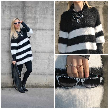 outfit a righe outfit maglione a righe outfit bianco e nero come abbinare il bianco e nero abbinamenti bianco e nero black and white outfit how to wear black and white how to combine black and white maxi sweater dress outfit RECAP OUTFIT gennaio 2016 outfit invernali outfit gennaio 2016 january 2016 outfits recap january outfits recap winter outfits cosa indossare in inverno outfit invernali what to wear in winter winter outfits mariafelicia magno fashion blogger colorblock by felym fashion blog italiani fashion blogger italiane blog di moda blogger italiane di moda fashion blogger bergamo fashion blogger milano fashion bloggers italy italian fashion bloggers influencer italiane italian influencer