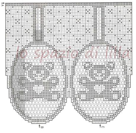 Schemi di orsetti a filet per le copertine da neonato / Teddy bear crochet filet charts for baby blankets