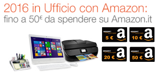 2016 in Ufficio con Amazon: Buoni Sconto fino a 50 euro