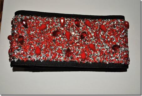 Fascia ELES ITALIA -  Fascia base nera con cristalli rossi e corallo