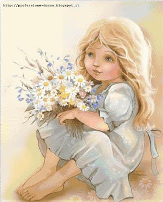 Schema a punto croce: Immagine vintage_1 (bambina)