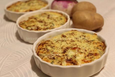 Gratin di rape e patate profumato alla noce moscata