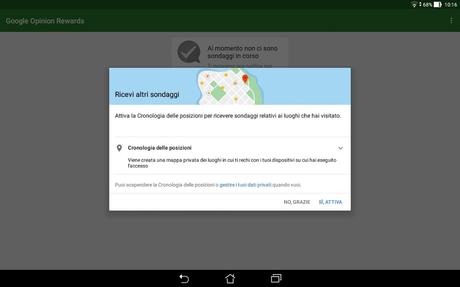 Google Reward:l'app ci da un suggerimento per avere più sondaggi