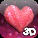 3D Glitter Heart LWP