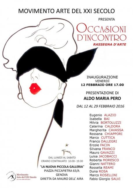 GENOVA, MOSTRA COLLETTIVA “OCCASIONI D’INCONTRO”  IN ESPOSIZIONE DIPINTI E SCULTURE DI DIFFERENTI ARTISTI