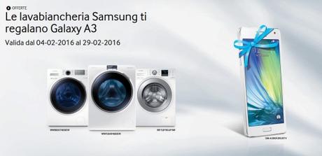 Promozione Samsung Le lavabiancheria Samsung ti regalano Galaxy A3 Promozione Samsung 