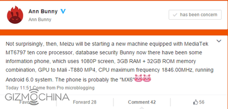 Meizu Mx6 invito