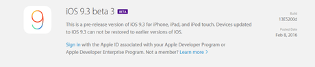 iOS 9.3 beta 3 – Apple lo rilascia agli sviluppatori [Aggiornato x1, prime novità e problemi riscontrati]
