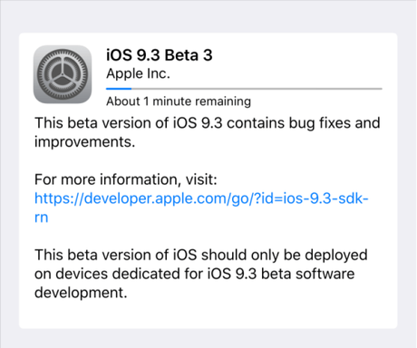 iOS 9.3 beta 3 – Apple lo rilascia agli sviluppatori [Aggiornato x1, prime novità e problemi riscontrati]