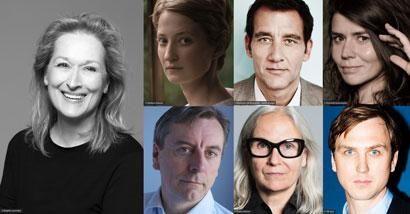 Internationale Jury / International Jury (im Uhrzeigersinn / clockwise): Meryl Streep, Alba Rohrwacher, Clive Owen, Małgorzata Szumowska, Lars Eidinger, Brigitte Lacombe, Nick James Meryl Streep © Brigitte Lacombe Alba Rohrwacher © Stefano Galuzzi Clive Owen © Maartenn de Boergetty - Getty Images Małgorzata Szumowska © Dominik Kulaszewicz Lars Eidinger © Till Janz Brigitte Lacombe © Shane Nelson