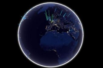 Il messaggio verrà lanciato via radio in direzione della stella polare. Pur viaggiando a velocità luce impiegherà 434 anni per raggiungere la destinazione finale. Crediti: Paul Quast.