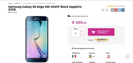 Samsung Galaxy S6 Edge SM G925F Black Sapphire 32GB   Gli Stockisti  Smartphone  cellulari  tablet  accessori telefonia  dual sim e tanto altro