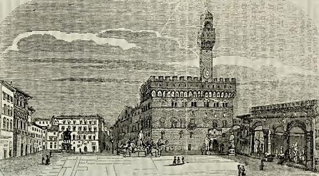 Firenze - Piazza della Signoria - immagine tratta da Firenze di A.Bettini, 1864