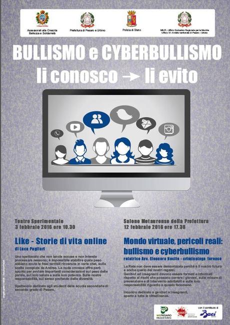 Mondo virtuale, pericoli reali: bullismo e cyberbullismo. Un incontro a Pesaro