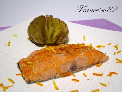 Salmone all' arancia cotto a bassa temperatura con Fresco