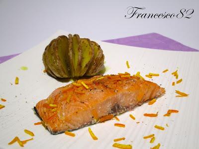 Salmone all' arancia cotto a bassa temperatura con Fresco