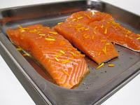 Salmone all' arancia cotto a bassa temperatura con Fresco