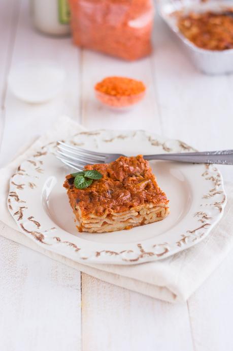 Pasta al forno con ragù di lenticchie e besciamella senza latte vaccino|ricetta vegana