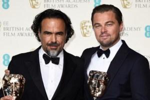 Mandatory Credit: Photo by David Fisher/REX/Shutterstock (5586119dt) Alejandro G. Inarritu and Leonardo DiCaprio - Best Actor EE BAFTA British Academy Film Awards, Press Room, Royal Opera House, London, Britain - 14 Feb 2016