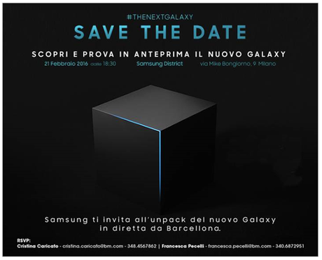 Prova il nuovo Samsung Galaxy S7 il 21 febbraio a Milano